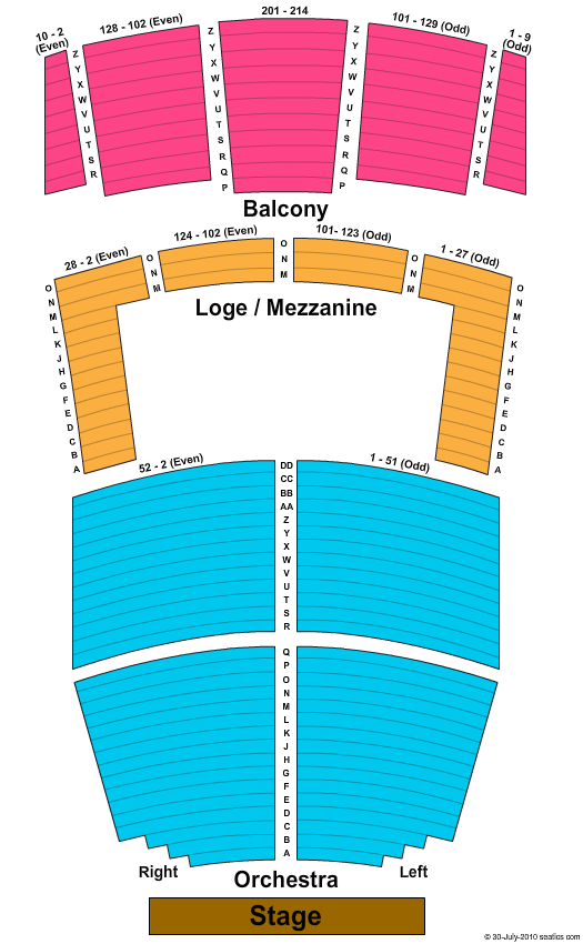 Roanoke Performing Arts Theatre Seating Chart